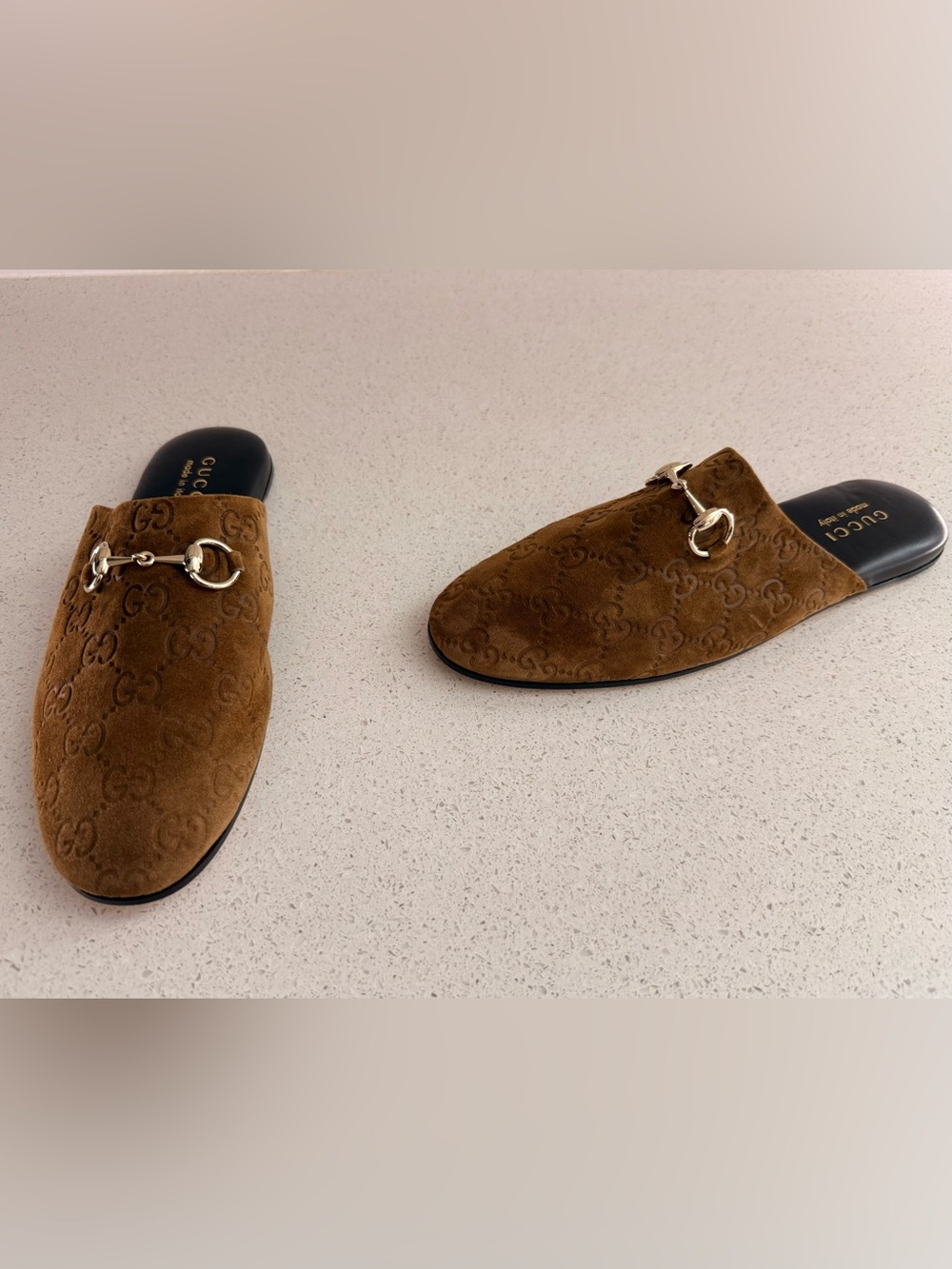 GUCCI Horsebit GG Suede Mule EU 37.5 US 7.5 - Picture 5 of 8